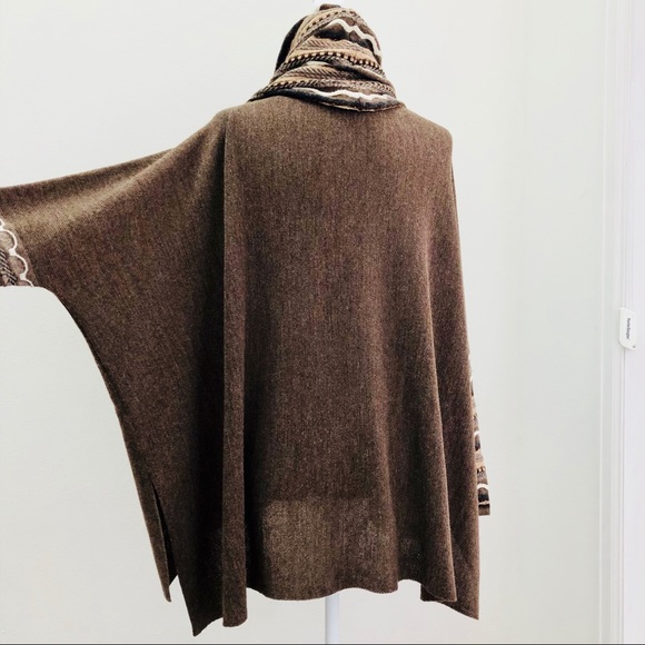 ⭐️QINTI⭐️Oversized Sweater Baby Alpaca Wool Poncho with Sleeves One Size - Picture 6 of 10